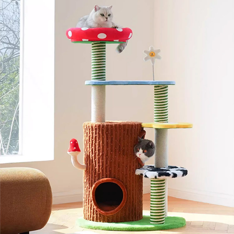4 Tiers Cat Tree with Condons,Perch,Scratching Posts