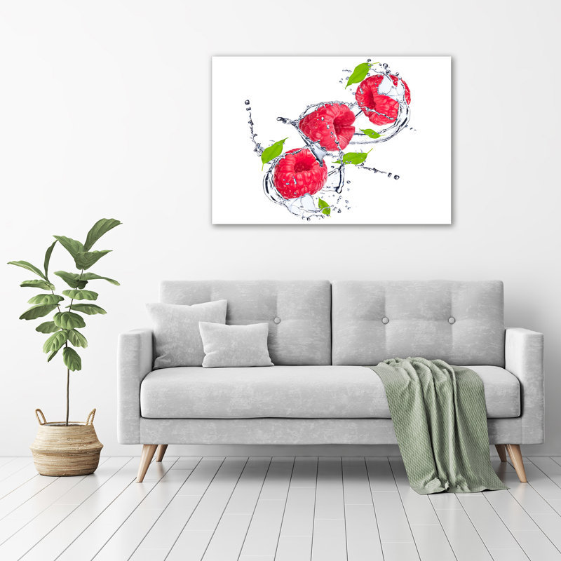 Raspberry And Water - No Frame Print on Glass