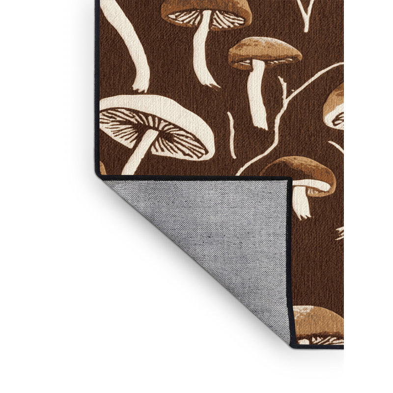 Washable Portobello Mushroom Vegetables Area Rug, Rectangle 5' x 7'