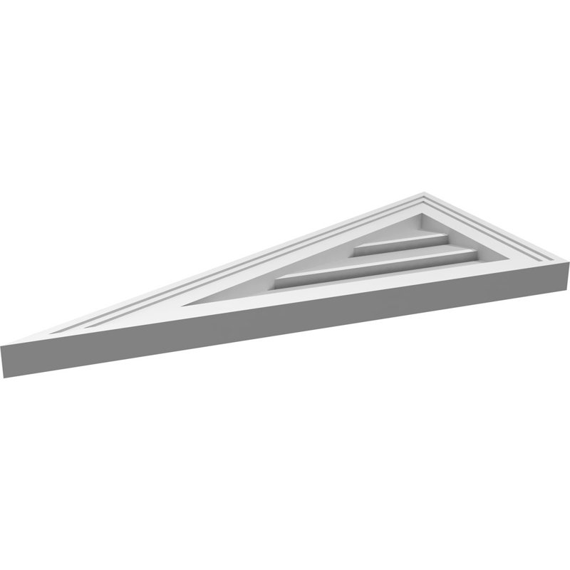 Triangle Left Side Surface Mount Urethane Functional Gable Vent Pitch, Primed, 14" H x 28" W x 1.5" D