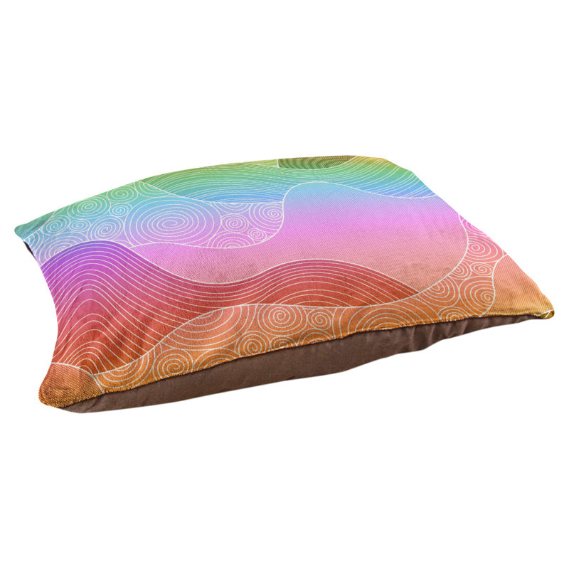 Coussin pour chien Byrge, Olive / sarcelle / rose, Moyen (L 29,5 po x P19,5 po x H 9,5 po)