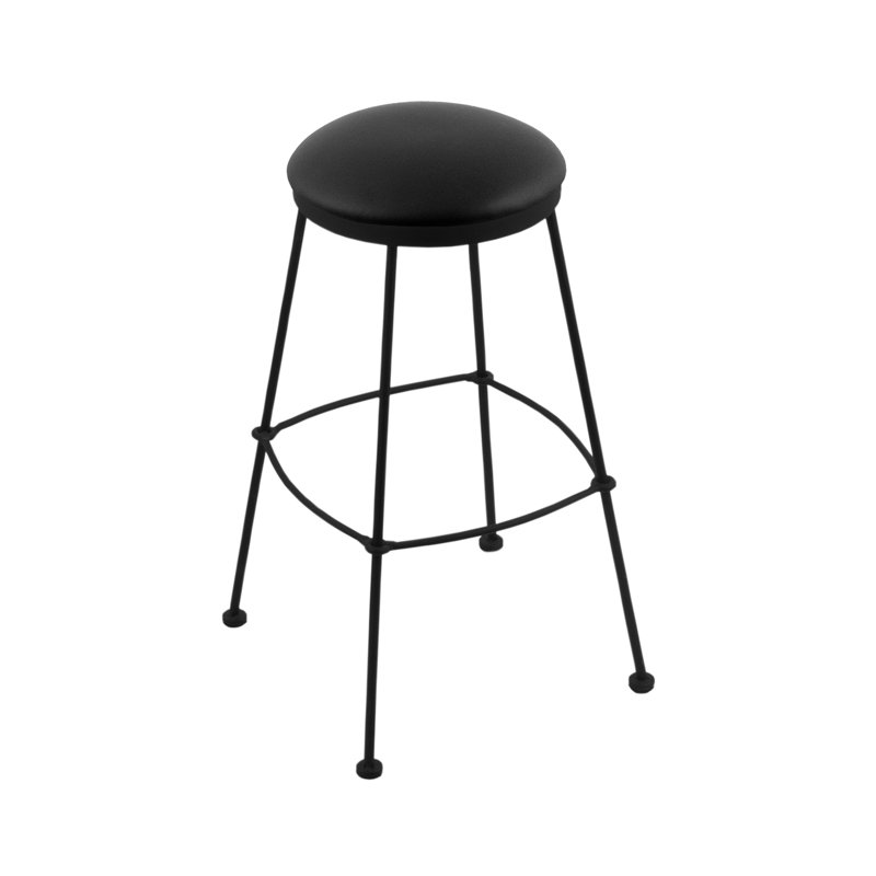 Tabouret de bar et de comptoir 3030, Vinyle - Noir, Tabouret de comptoir (siège d'une hauteur de 25 p