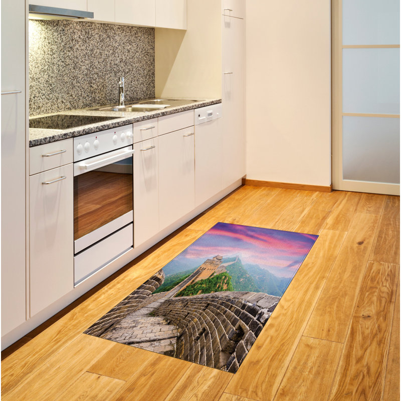 Tapis décoratif décoratif en fibre de polyester à haute densité, Rectangle 2 pi 7 po x 5 pi