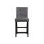 Table de bar grise et 4 tabourets, ensemble de conception transitionnelle, siège à 100%, hauteur de siège de 26 po, pieds de 21 po, dimensions de 19 po x 17,5 po, grille, + blanc, bois massif avec durabilité, dossier