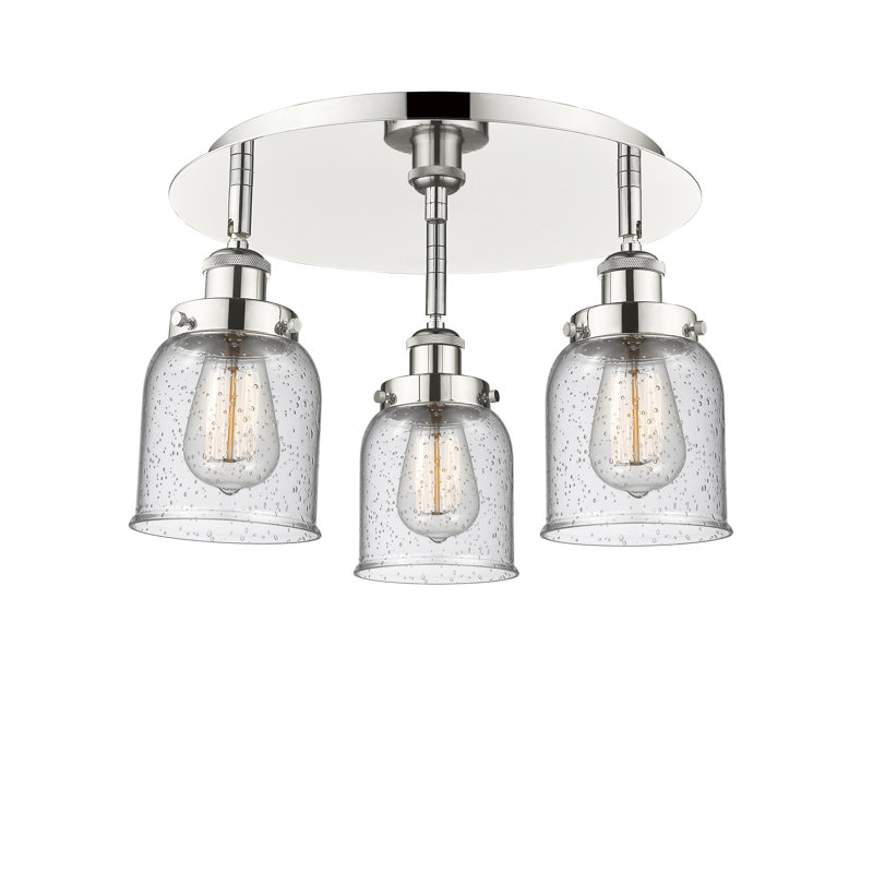 Bejtullah Glass Flush Mount, Seedy, Polished Nickel