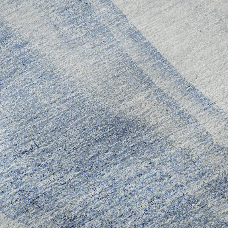 Premium Machine Washable Prisco Blue Rug, Round 8'