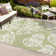 Craigwood High-Low Two-Tone Monstera Leaf Light Green/Ivory Indoor/Outdoor Rug