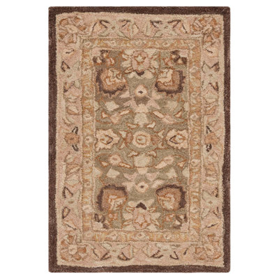 Tingley Oriental Hand-Tufted Wool Beige/Green Area Rug