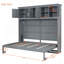 Lit escamotable double pleine grandeur avec armoires supérieures-646373127-646373128