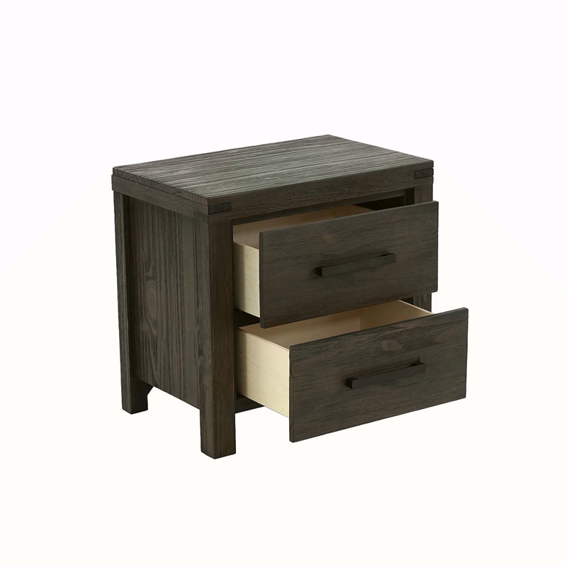Table de chevet 2 tiroirs en espresso