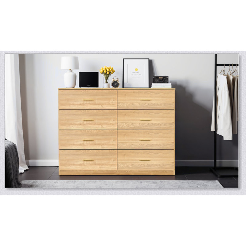 Commode 8 tiroirs Modern Modern, Naturel