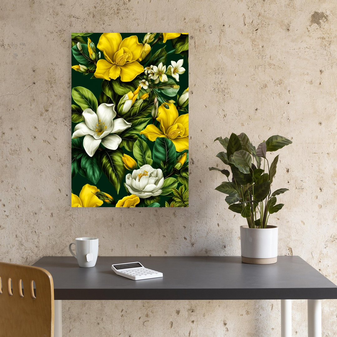 Lush Tropical Blooms Vibrant Abstract Nature Tropical Wall Art Print