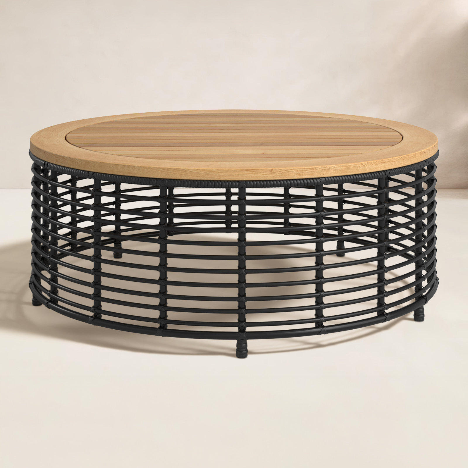 Dochi 38 " Teak Patio Table, Canvas White Sunbrella®