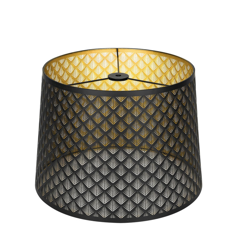 Grand abat-jour en métal gravé, grandes abat-jours cylindriques pour lampe de table et lampadaire, conception de flèche, 12 x 14 x 10 po, araignée