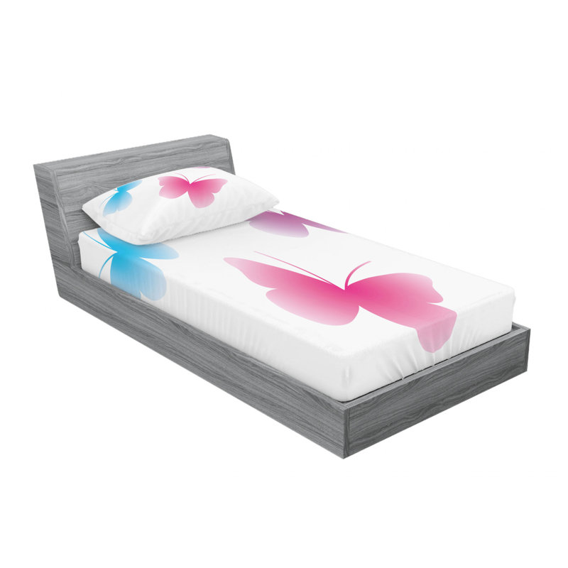 Ensemble de draps Butterfly, Ensemble de draps pour lit simple avec drap-housse