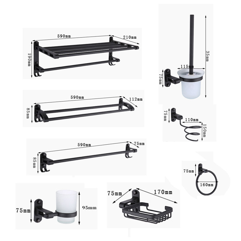 9 - Piece Bathroom Hardware Set