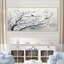 Gris floral Sprintime, oiseaux, art mural-740225497-740225508