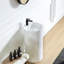 Lavabo de salle de bain à piédestal à surface solide de style contemporain 66S - 08, 17,82 po de largeur, 34,54 po de hauteur, non poreux et nécessitant peu d'entretien, convenant aux salles de bain d'hôtel Modern Luxury Basin 08, blanc mat
