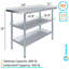 Table de travail en acier inoxydable avec deux tablettes-60901488