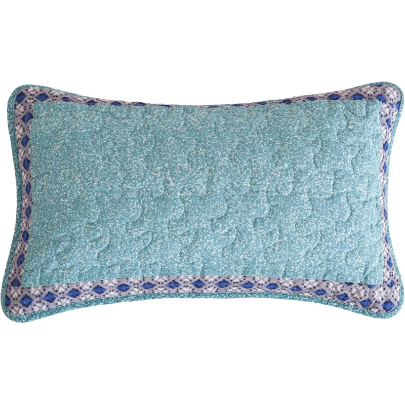 Coussin en coton matelassé en coton bleu turquoise