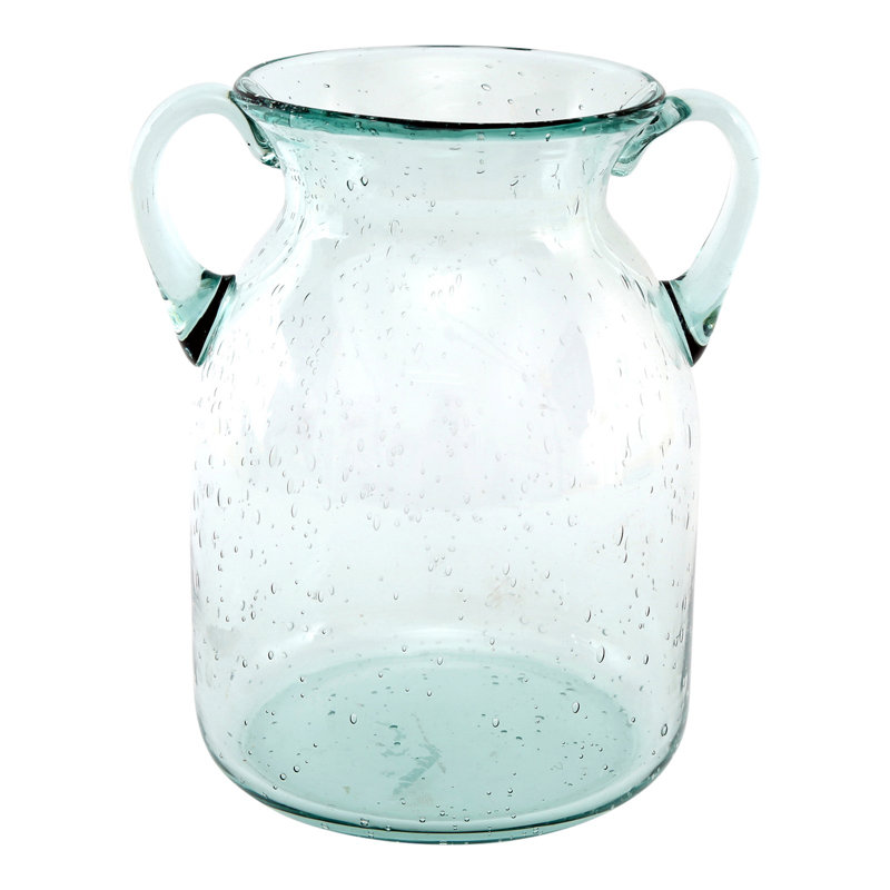 Macedonia Glass Decorative Jar 1, 25cm H x 15cm W x 15cm D, Green