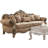 Cha Transitional Tufted Rolled Armrest Sofa with 5 Pillows and Floral Pattern-105270236-105270237-116419809
