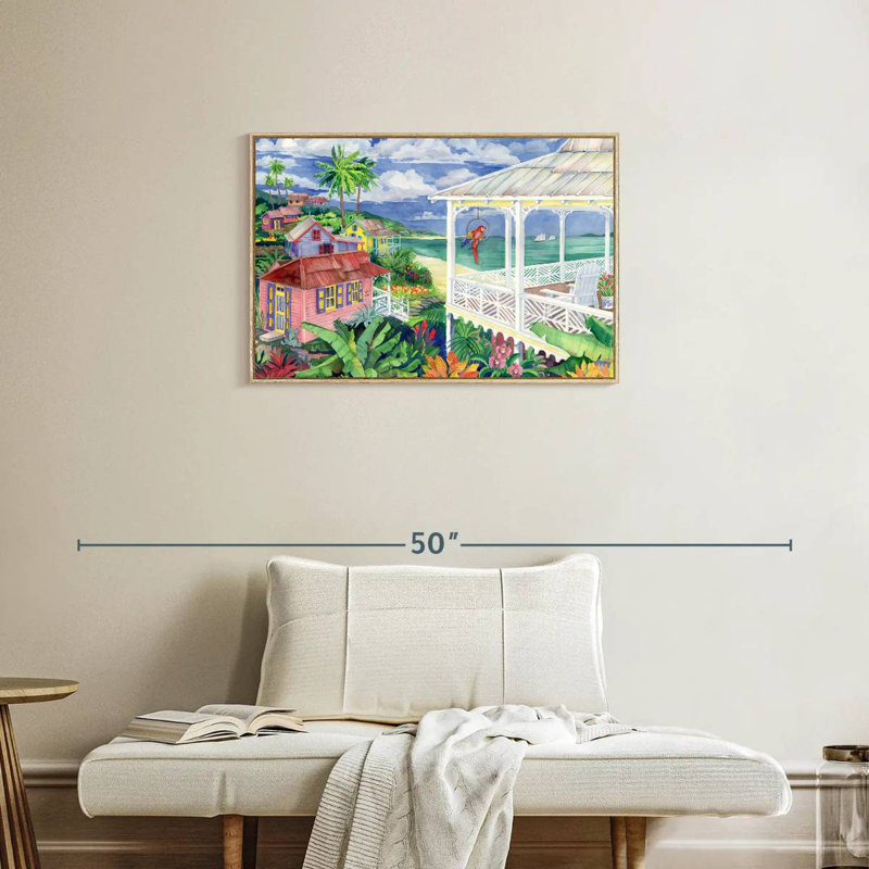 Baie Caribe, Cadre flottant en bois naturel, 31 po x 21 po