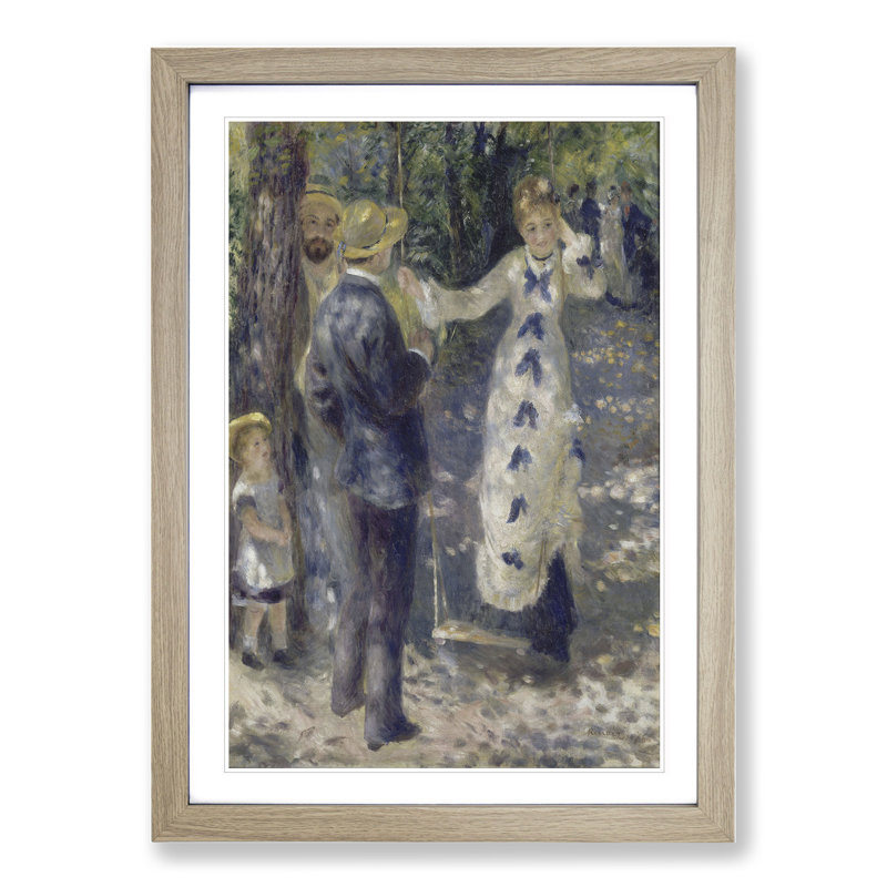 The Swing by Pierre-Auguste Renoir - Picture Frame Painting, 36cm H x 27cm W x 2cm D, Oak Framed