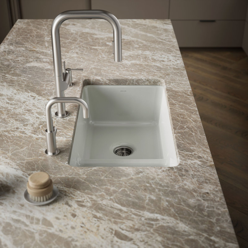Iron Tones 33" L x 18.75" W Large/Medium Double-Bowl Kitchen Sink, Almond