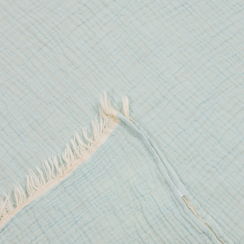 Jeté 100% coton Sandy Sandy, Bleu turquoise