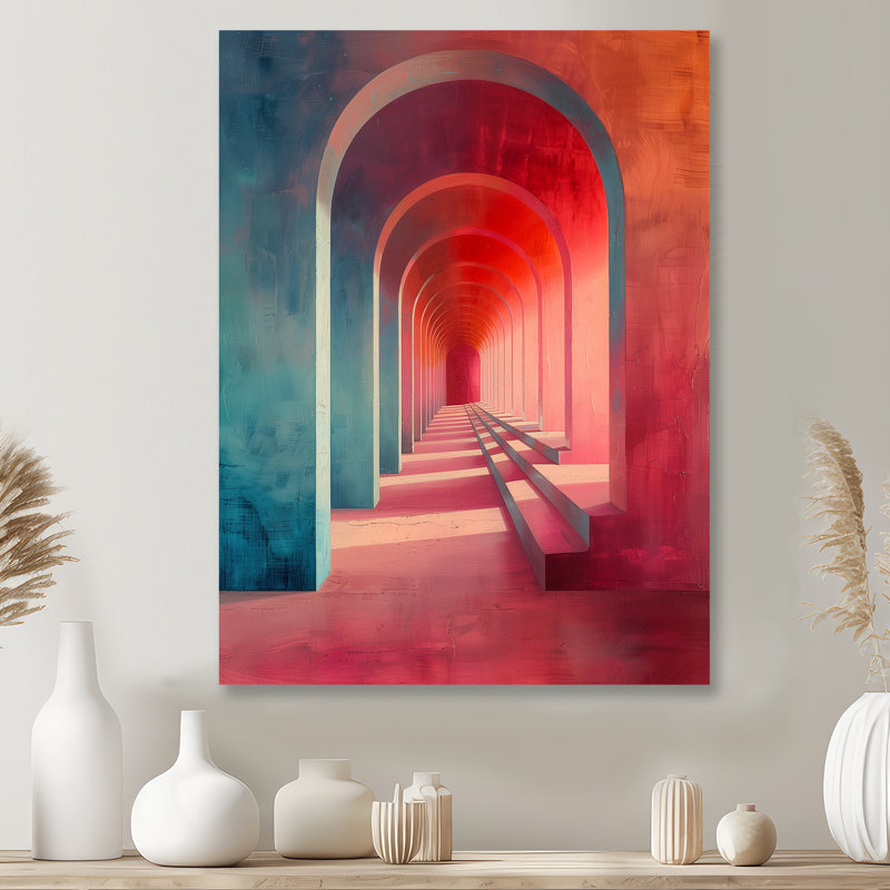 Tunnels universels verts et roses - décoration murale, Sans cadre, métal, H 34 po x l 44 po