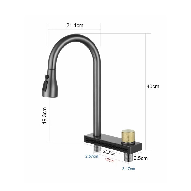 Robinet de cuisine AvaMalis, Noir