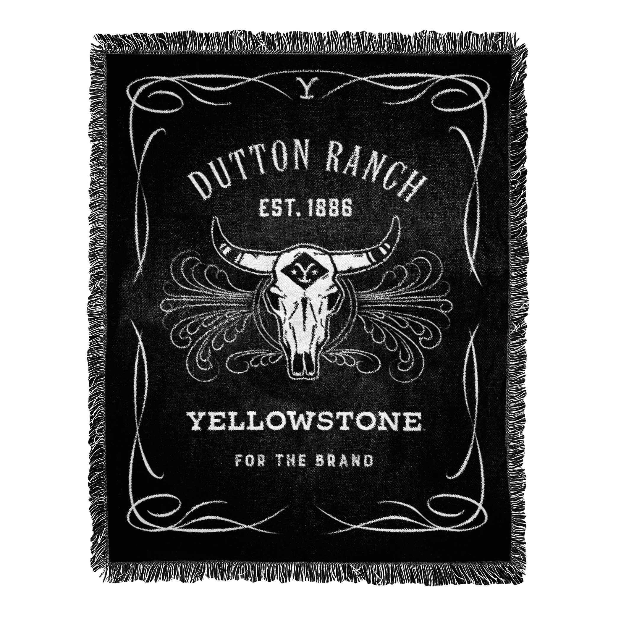 Northwest Paramount Yellowstone Whiskey Label Jacquard Throw Blanket