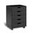 5 Drawer Wooden File Cabinet Black Finish Cutout Handle Design