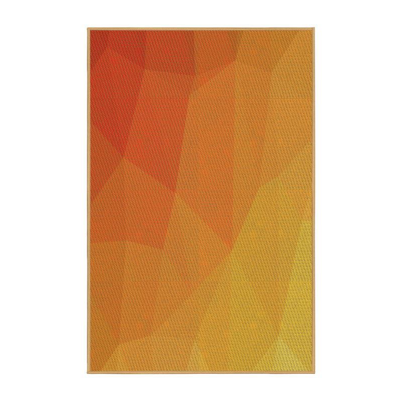 Tapis jaune à motifs 3827, Rectangle 8 pi x 10 pi