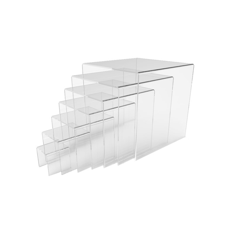 Ensemble de contremarches en acrylique en plexiglas transparent Fixturedisplays® - ensemble de 7 - 1/8 po d'épaisseur 20003