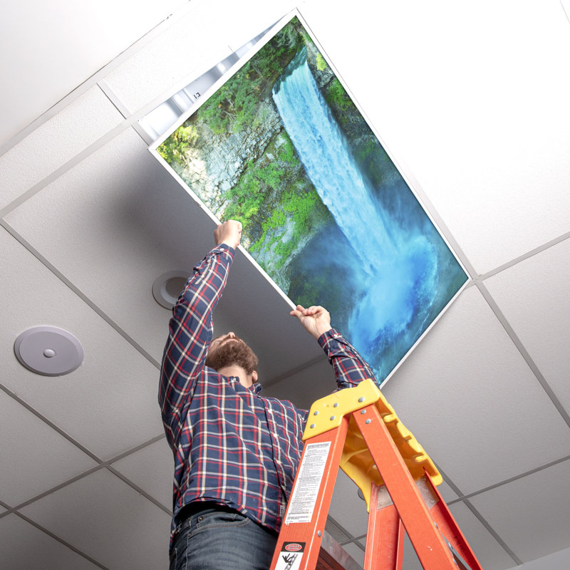 Octo Lights - Fluorescent Light Covers - Flexible Decorative Light Diffuser Panels - Waterfall - For Classrooms And Offices - Waterfall 007