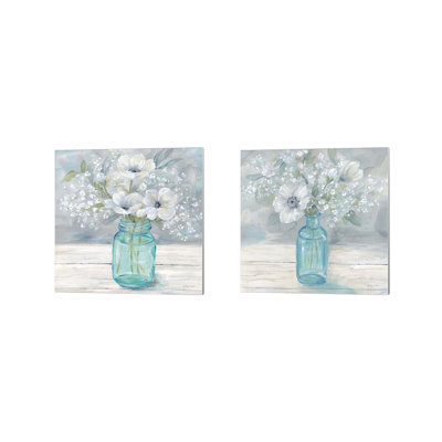" Vintage Jar Bouquet I & II " by Cynthia Coulter 2 - Pieces