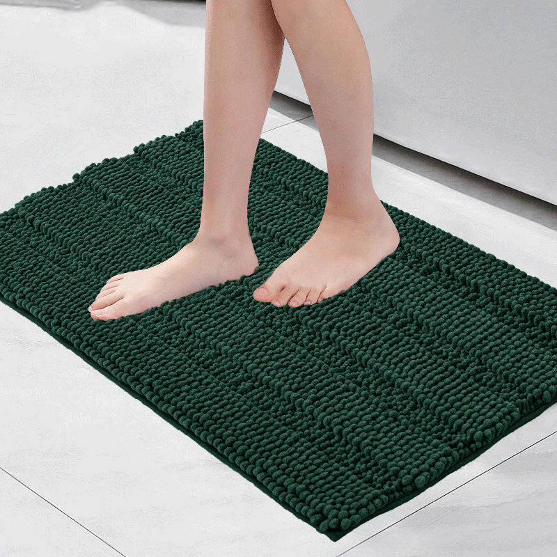 Tapis pour salle de bain Faddis, Céladon, Simple - L 32 po x l 20 po