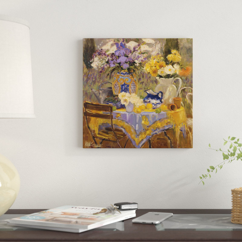 « jardin table », impression sur toile, H 12 po x l 12 po x P 1,5 po, Pas de tapis, Toile tendue