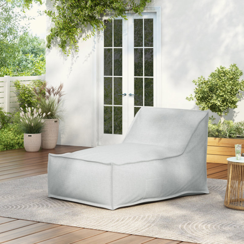 Fauteuil à billes d'extérieur, Tissu gris pâle