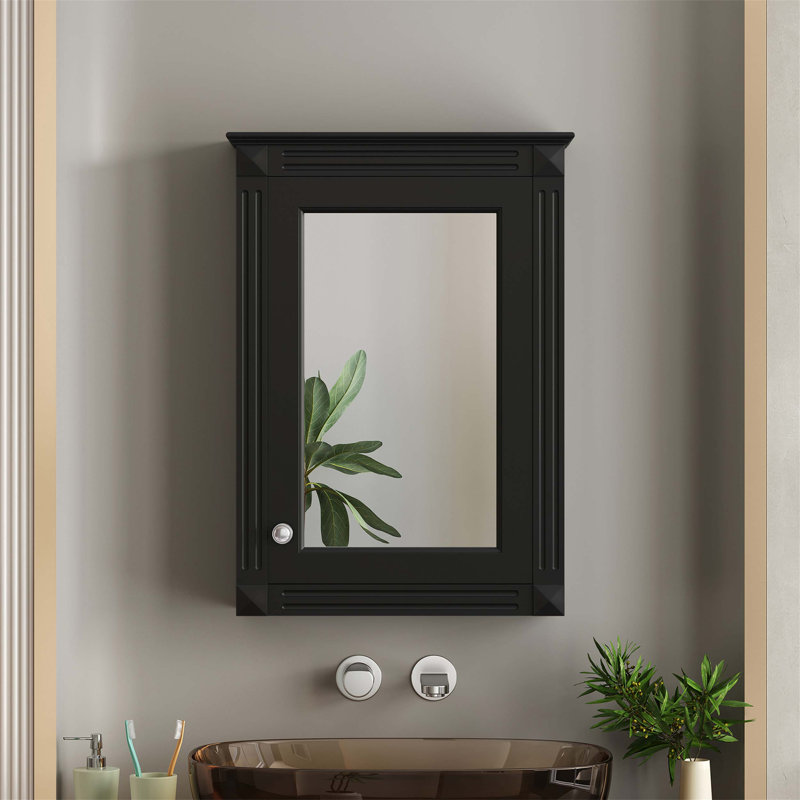 Armoire de rangement murale avec miroir et tablettes réglables, idéale pour une utilisation au-dessus de la toilette et pour économiser de l'espace dans les salles de bain modernes
