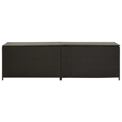 Garden Storage Box Poly Rattan 200x50x60 cm