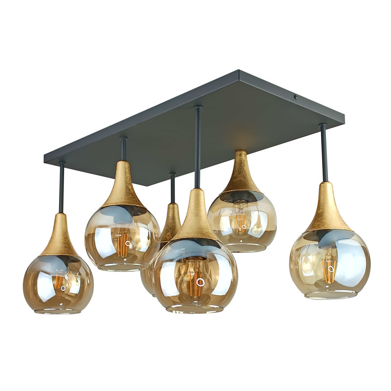 Asa Glass Semi Flush Mount, Honey, Gold
