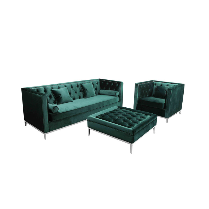 Messines Velvet Living Room Set