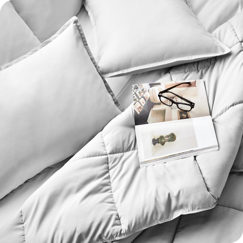 Traditional Box Stitch Comforter, Cloud Gray