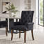Chaise de salle à manger rembourrée en tissu de chenille-1553323030