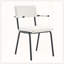 Chaises de salle à manger rembourrées Huggable avec tissu en velours doux et doux pour la peau, accoudoirs suspendus à la table, pieds en métal avec finition en aérosol-86668694