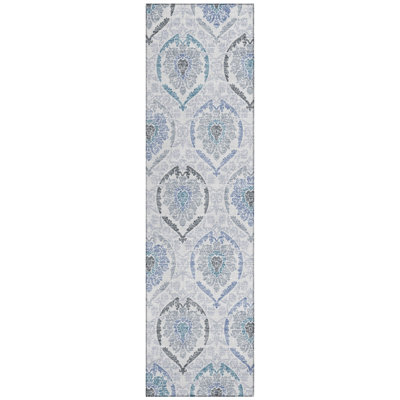 Shamica Washable Damask Indoor / Outdoor Rug