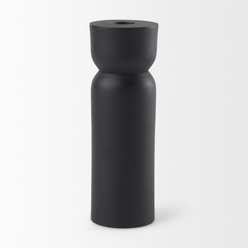 Metal Tabletop Candlestick, 7.5'' H x 2.5'' W x 2.5'' D, Black